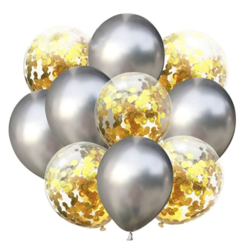 srebrne balony i ze złotym konfetti. balony srebrne chromowane + przezroczyste ze złotym konfetti.png