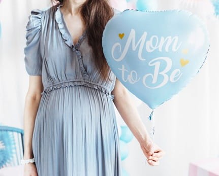 balon niebieski, balon serce na baby shower, balon dla mamy, balon serce błękitne
