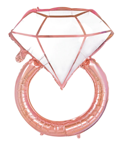 balon foliowy pierścionek z brylantem, balon na panieński, balon rose gold.png