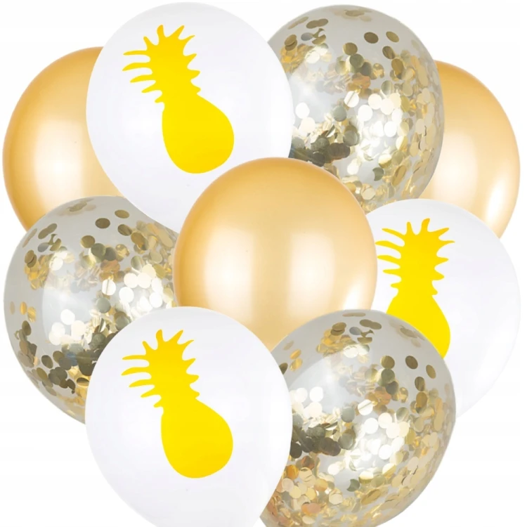 zestaw balonów z ananasem, balony tropikalne