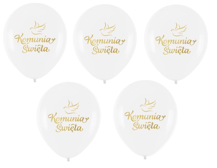 5szt balon z gołebiem i napisem Komunia Święta.jpg