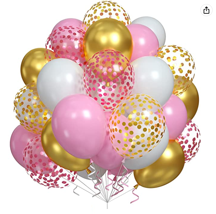 zestaw balonów białe, różowe, złote, z konfetti .png