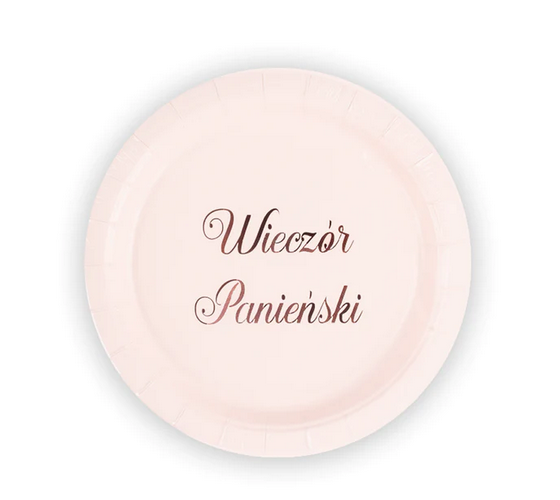 talerzyki pudrowy róż Wieczór Panieński okrągły.png