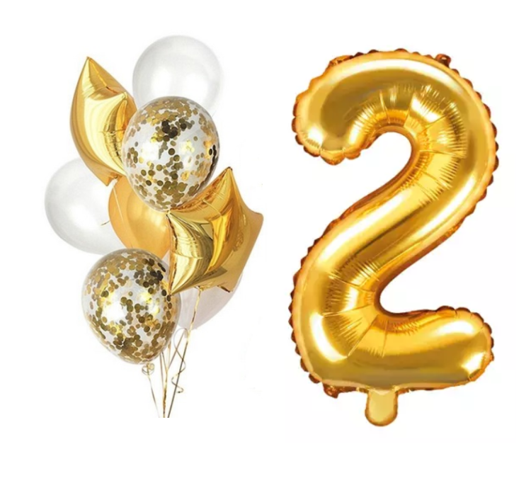 zestaw balonów na 2 urodziny, złota cyfra 2 duża.png