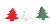 drewienka choinki białe, zielone i czerwone.png