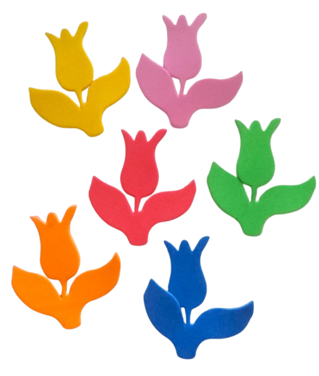 naklejki tulipany piankowe, kolorowe