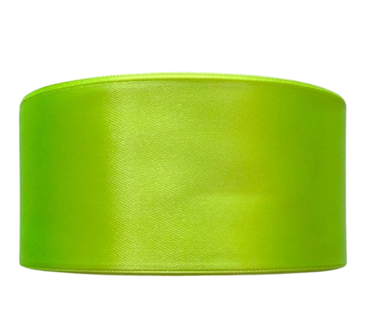 wstążka satynowa 5cm/50mm neonowy seledyn