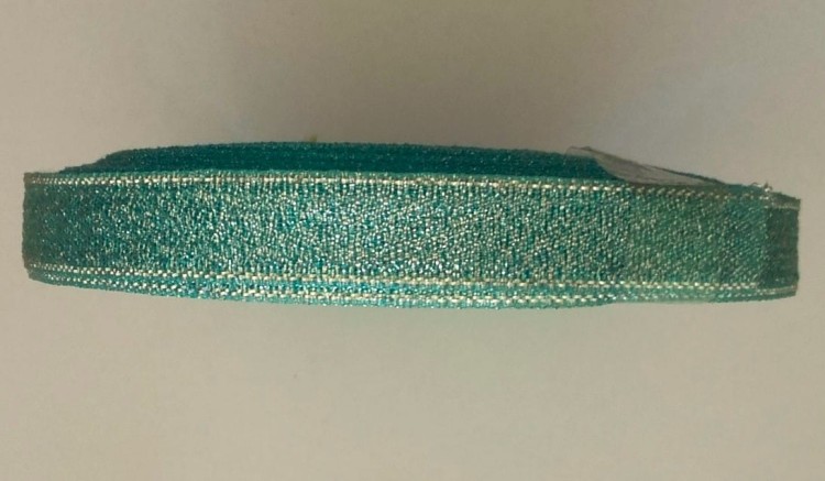 wstążka brokatowa 07 błękitny + srebrny