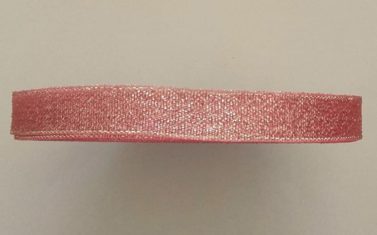 wstążka brokatowa 20 różowy + srebrny