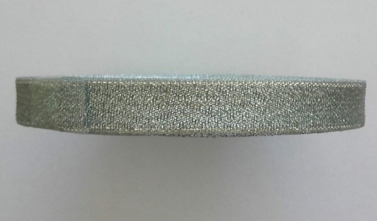 wstążka brokatowa 30 blady błękit + srebrny