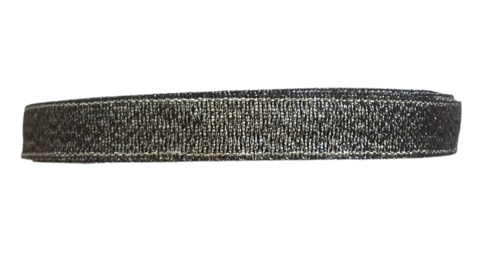 wstążka brokatowa nr 39 czarny +srebrny