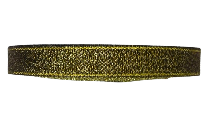 wstążka brokatowa nr 34 czarna + złota
