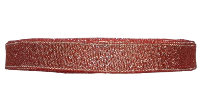 wstążka brokatowa nr 26 czerwona + srebrna