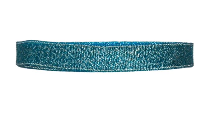 wstążka brokatowa nr25 turkusowa + srebrna