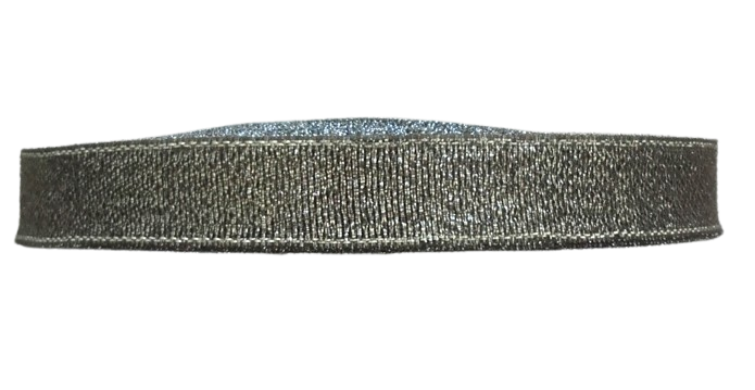 wstążka brokatowa nr10 khaki + srebrna