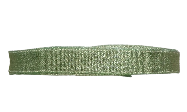 wstążka brokatowa nr 08  seledynowa + srebrna