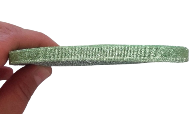 wstążka brokatowa 6mm nr 08 seledynowa, srebrna