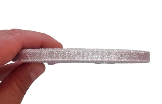 wstążka brokatowa 6mm nr 11 liliowa, srebrna