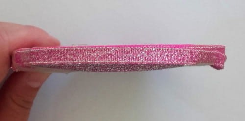 wstążka brokatowa 6mm ciemny róż, srebrna -01