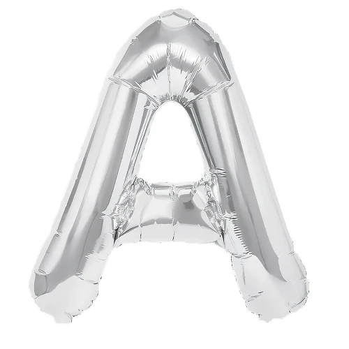 balon foliowy srebrny 40cm litera A srebrna