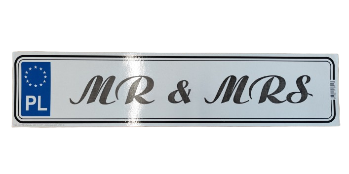 tablica rejestracyjna, ślubna MR &amp; MRS.png