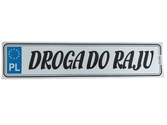 tablica rejestracyjna, ślubna Droga do Raju.png