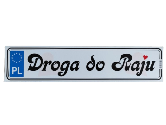 tablica rejestracyjna ślubna Droga do Raju + serce.png