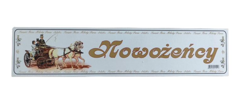 tablica ślubna, weselna Nowożeńcy + karoca, kareta.png