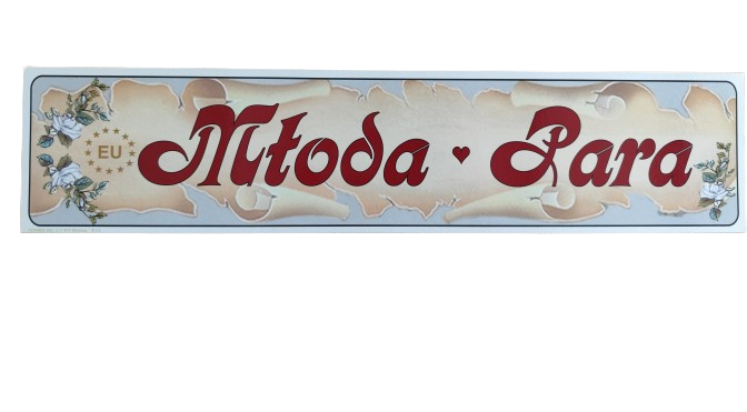 tablica rejestracyjna ślubna Młoda Para + papirus.png