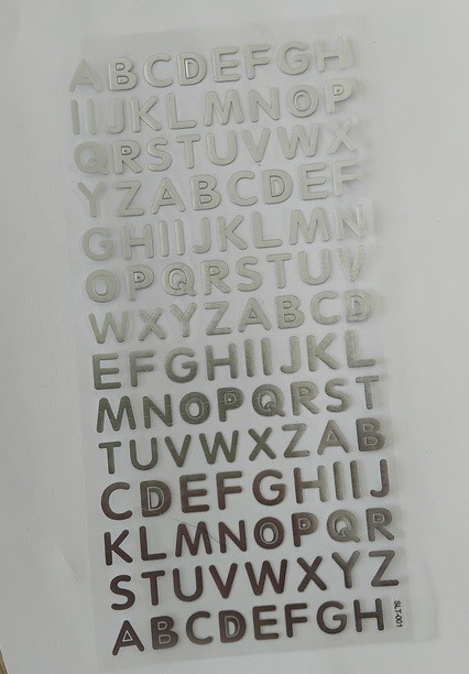 naklejki litery srebrne