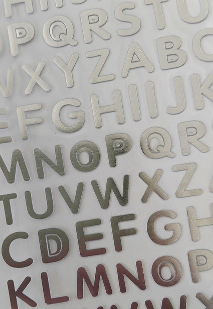 naklejki litery srebrne 1