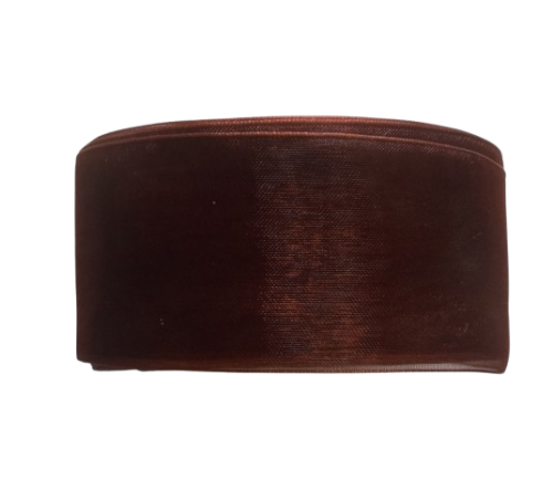 wstążka szyfonowa, organza 38mm czekoladowa, brązowa 32m.jpg