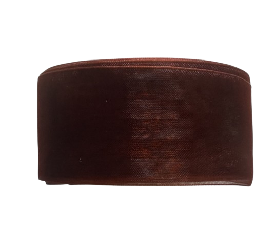 wstążka szyfonowa, organza 38mm czekoladowa, brązowa 32m.jpg