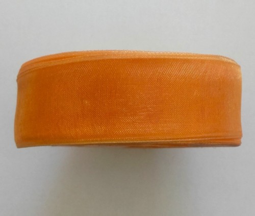 wstążka szyfonowa, organza 25mm stare złoto 32m.jpg  - 01