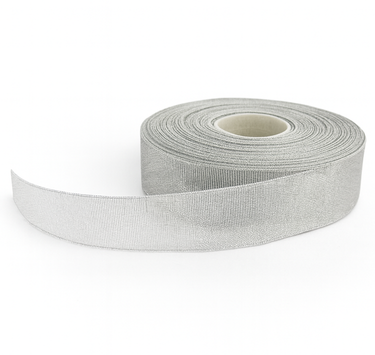 wstążka brokatowa, tasiemka brokatowa srebrna, wstążka 38 mm, wstążka 27 m, wstążka świąteczna, wstążka dekoracyjna, wstążka do stroików, wstążka do prezentów, wstążka srebrna, tasiemka dekoracyjna, dekoracje świąteczne, akcesoria