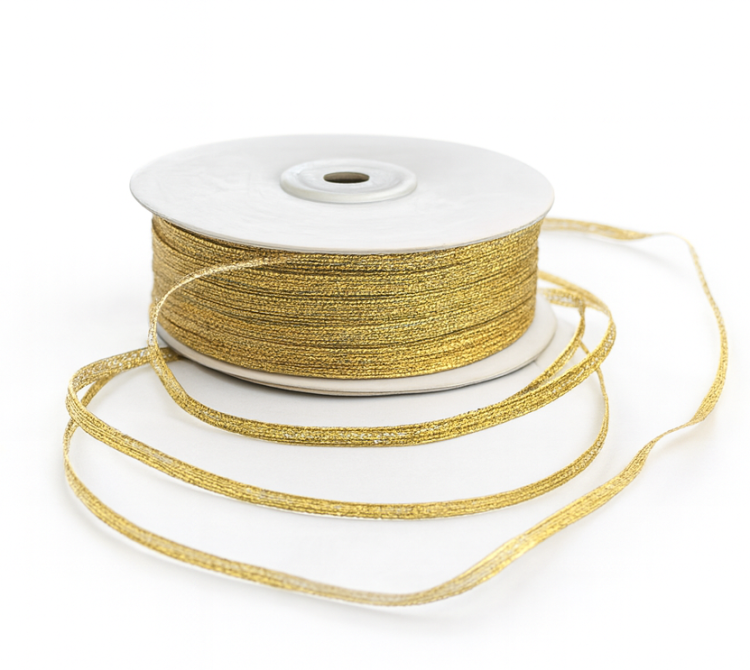 akcesoria florystyczne, materiały do dekoracji, wstążka połyskująca, wstążka do wianków, wstążka do dekoracji, wstążka dekoracyjna brokat, wstążka brokatowa, złota wstążka, złota wstążka brokatowa