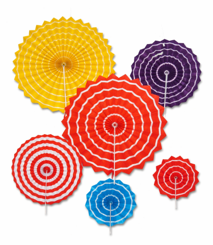 rozetki kolorowe mix 6szt, papierowe rozety dekoracyjne, rozety papierowe, dekoracje papierowe, wachlarze papierowe wiszące.png