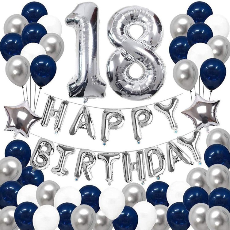 18 srebrno niebieskie, zestaw balonów na 18, balony na 18 urodziny, balony na 18 dziewczyny, balony na 18 dla chłopaka.jpg