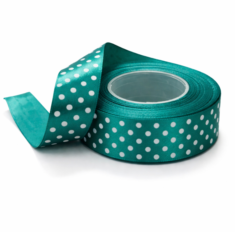 wstążka satynowa 25 mm, wstążka w kropki, wstążka zielona, wstążka zielona, wstążka satynowa zielona, wstążka dekoracyjna 25 mm, wstążka do pakowania prezentów, wstążka florystyczna, wstążka ozdobna w kropki, wstążka 22 m, wstążka do dekoracji,