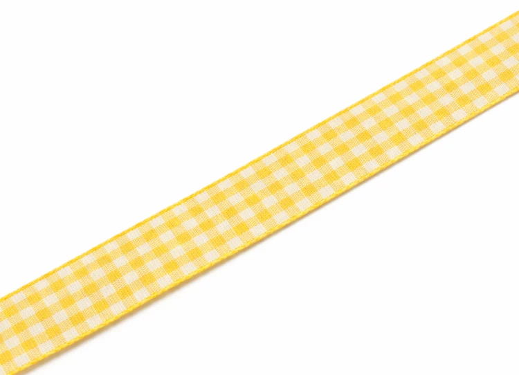 Wstążka w kratkę żółta 25 mm 2,5 cm 6,70 m wstążka bawełniana dekoracyjna