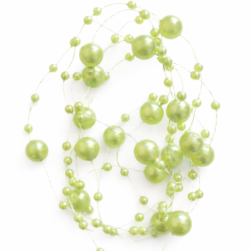 Girlanda perłowa seledynowa, łańcuszek z pereł, girlanda z pereł 1m.png