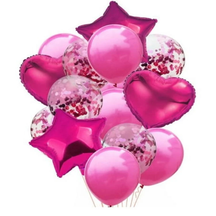 zestaw balonów ciemny róż, balony różowe, balony fuksja, balony na imprezę.png