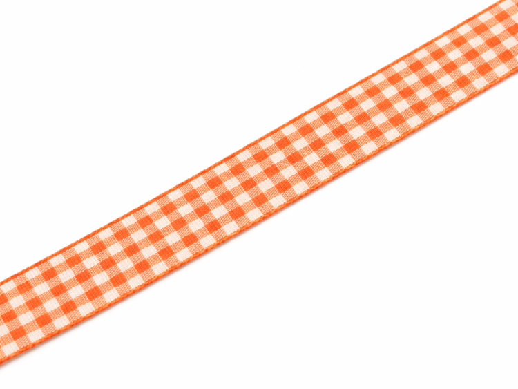 Wstążka w kratkę pomarańczowa 12 mm 1,2 cm 20 m wstążka satynowa dekoracyjna gingham