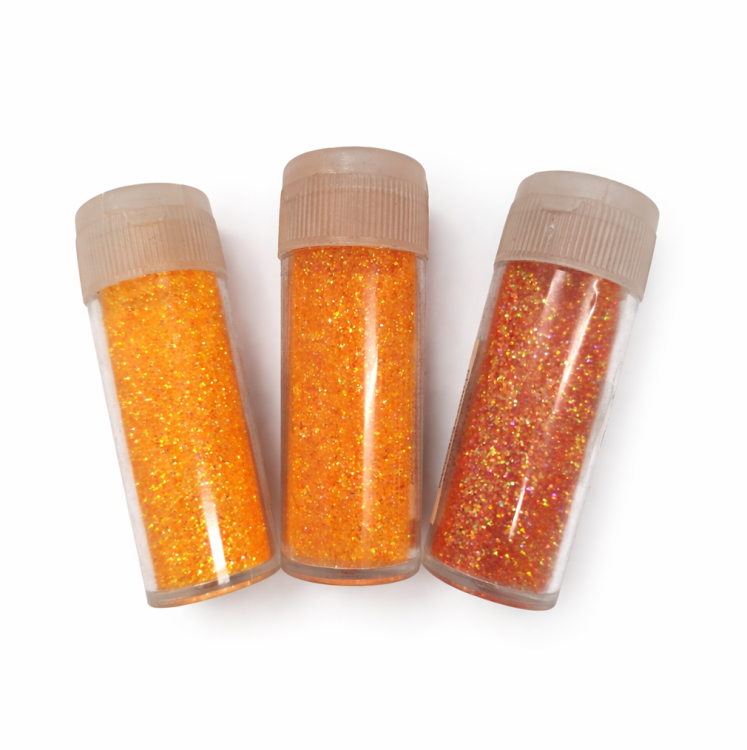 zestaw nr 4 brokaty dekoracyjne, brokat fioletowy, brokat różowy, brokat pomarańczowy.png