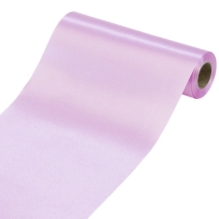 satyna 16cm rolka liliowa, pastelowy jasny fiolet, szeroka wstążka.webp
