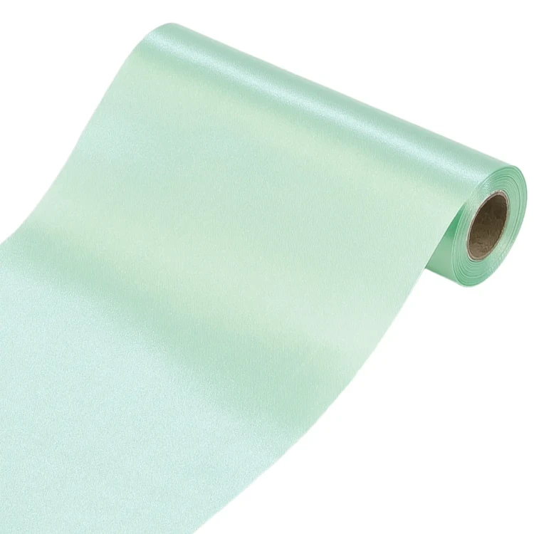 satyna na rolce 16cm, wstążka szeroka pastelowa zieleń.webp