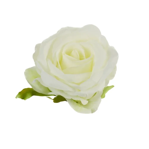 róża śmietankowa z nuta limonki 9cm, sztuczny kwiat róży, sztuczna róża, główka kwiatowa róży, B56-002.webp