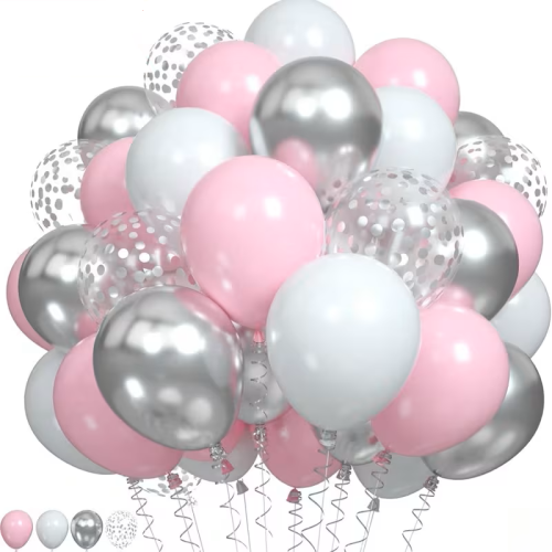 balony białe pastelowe, różowe satynowe, srebrne chromowane, ze srebrnym konfetti.png