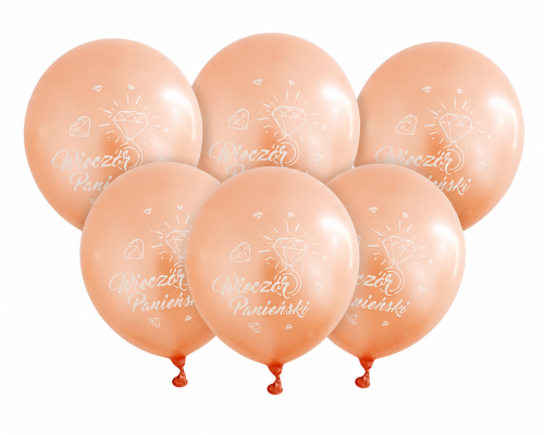 balony rose gold z napisem wieczór panieński i pierścionek,balon na panieński, zestaw 6szt.png