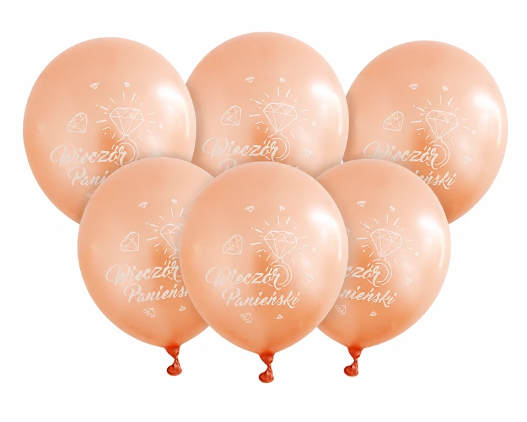 balony rose gold z napisem wieczór panieński i pierścionek,balon na panieński, zestaw 6szt.png